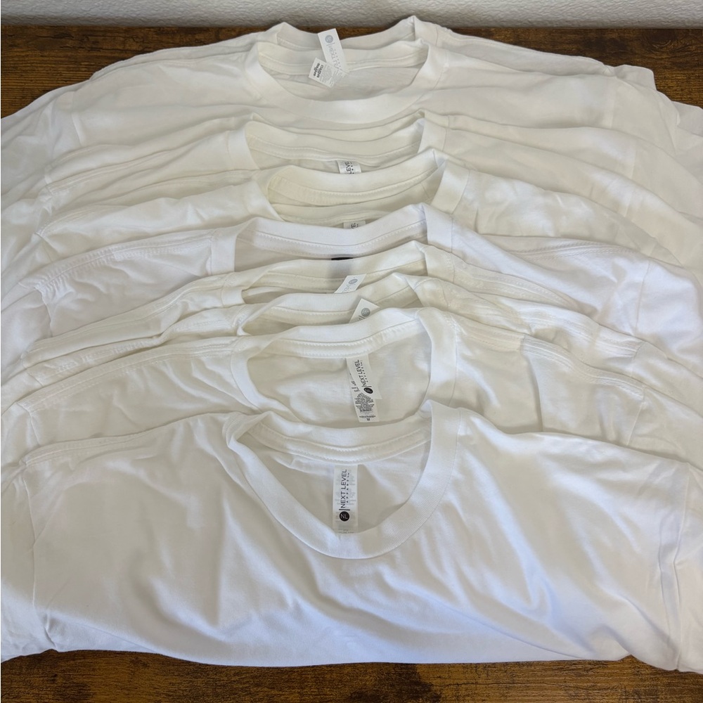 Brand new Next Level Apperal Blank White 6410 suedes T-shirt 10pack size Medium